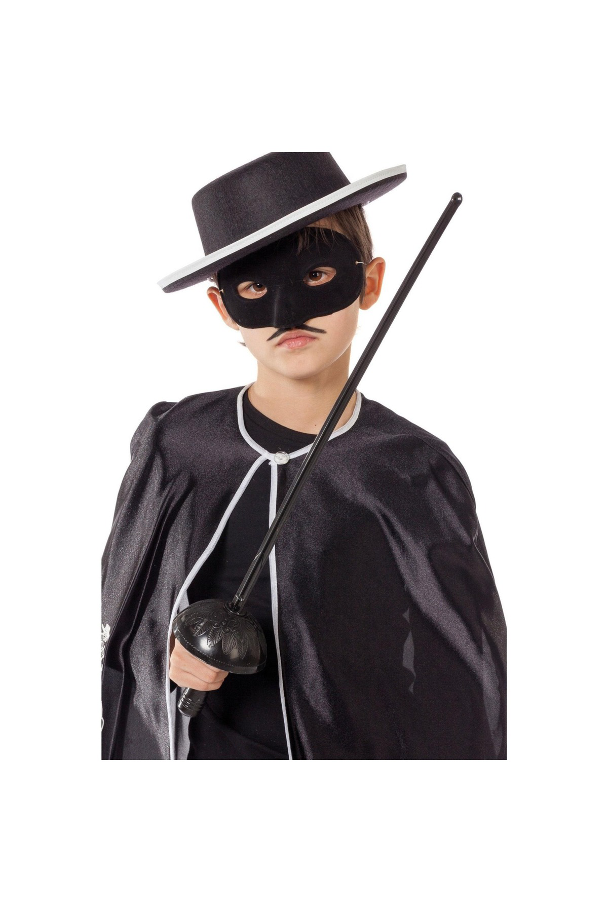 Zorro Kostüm Plastik Aksesuar Seti – Maske ve Kılıç (67 cm)