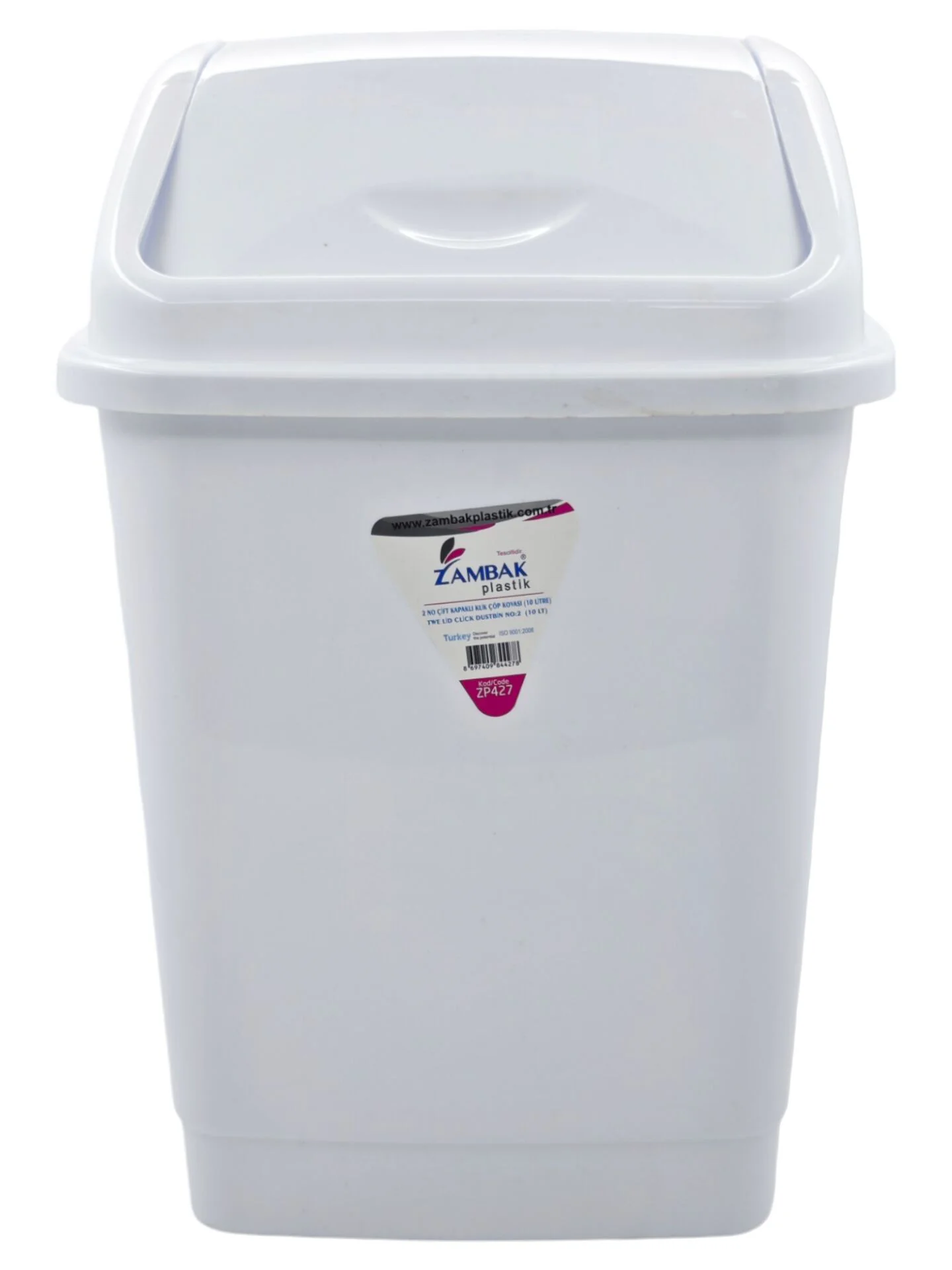 ZP427   Zambak Plastik Çift Klik Çöp Kovası No 2 10lt