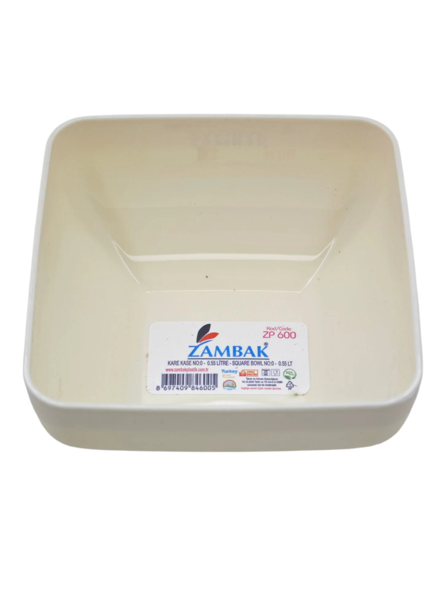 ZP600   Zambak Plastik Kare Kase 0.55lt