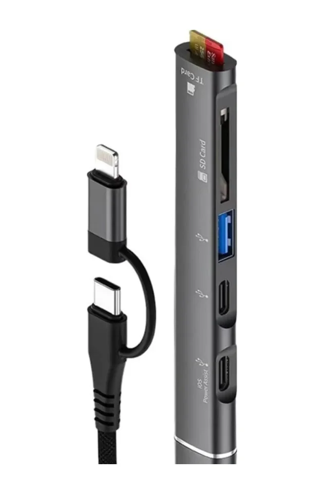 Zr563 Lightning Type-c 5 İn 1 Usb Hub Card Reader