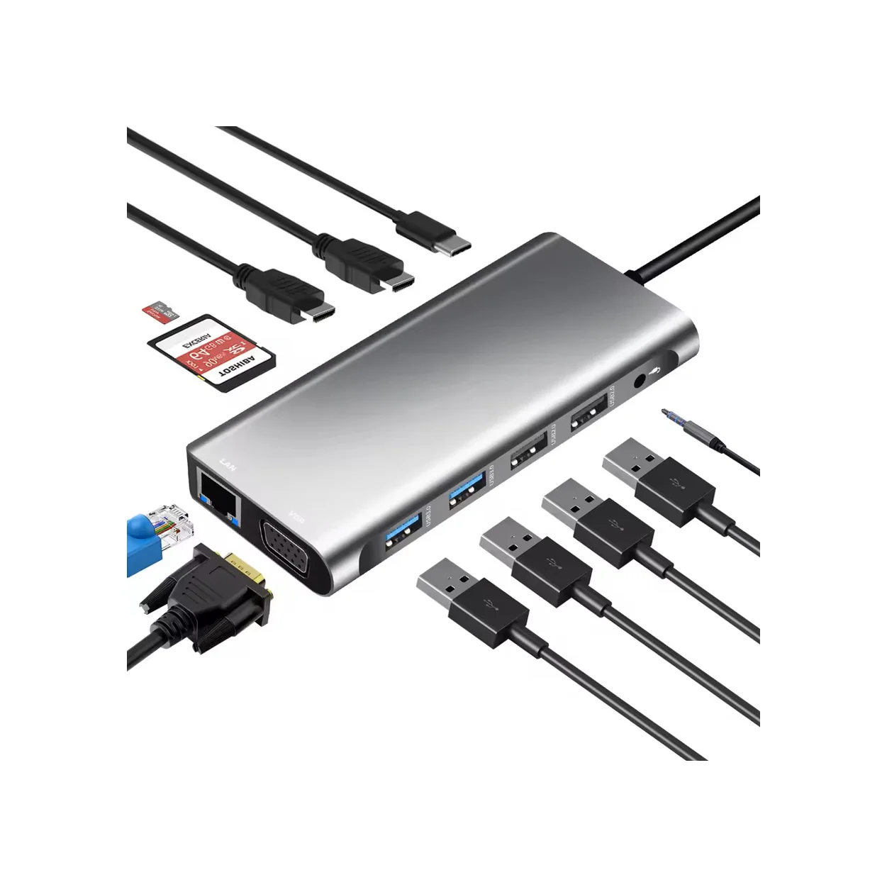 Zr610 Type-c 12 İn 1 Çift Hdmı