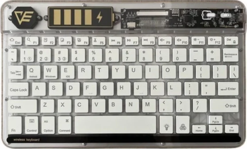 Zr612 Rgb Şeffaf Beyaz Bluethooth Klavye