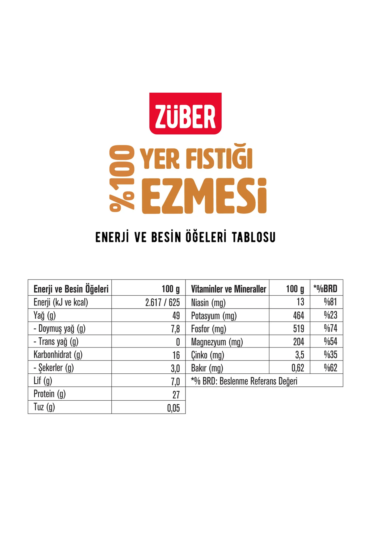 ZUBERFıstık Ezmesi 315gr