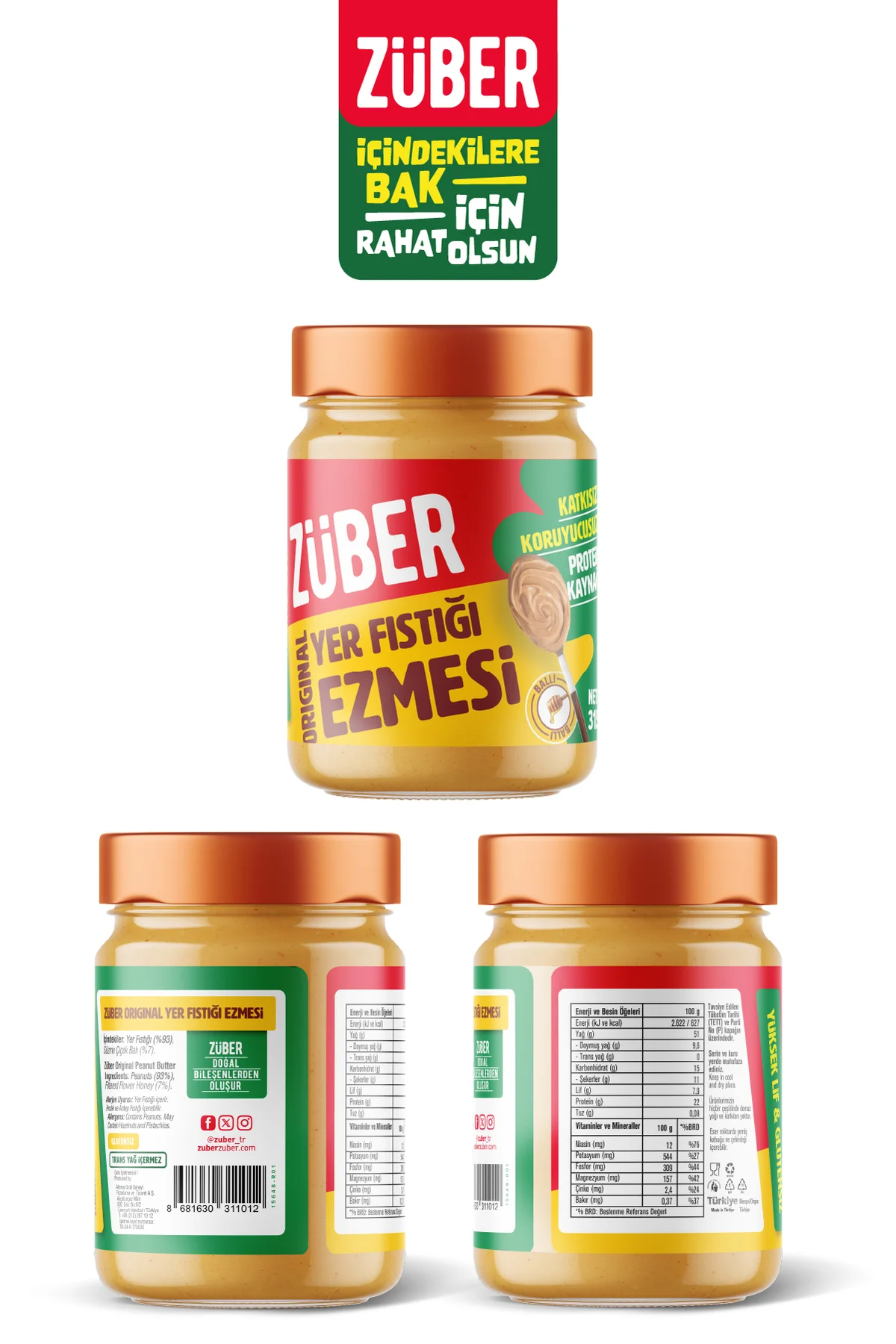 ZUBEROriginal Fıstık Ezmesi 315 gr x 1 Adet