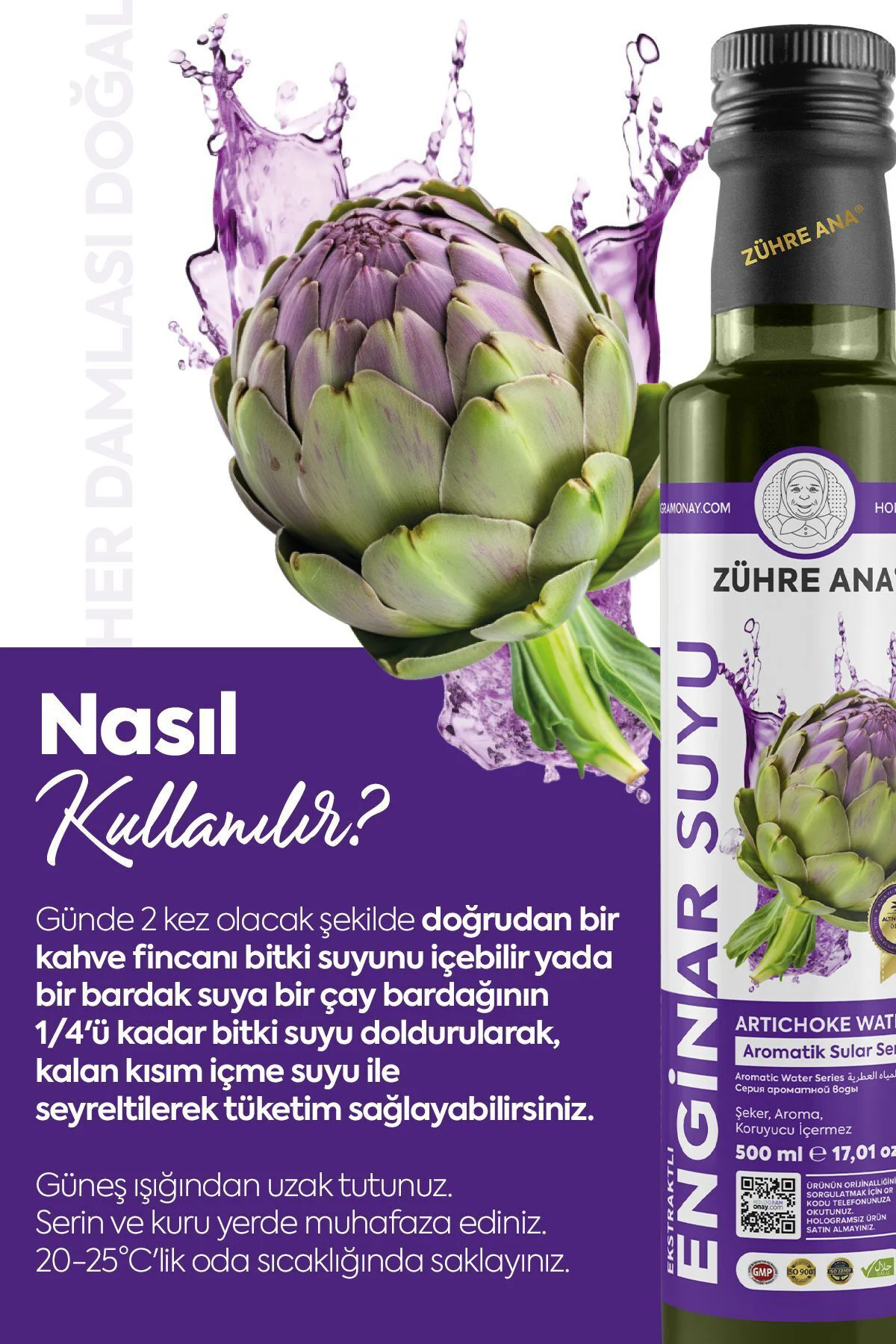 ZÜHREANAEkstraktlı Enginar Suyu 500 Ml