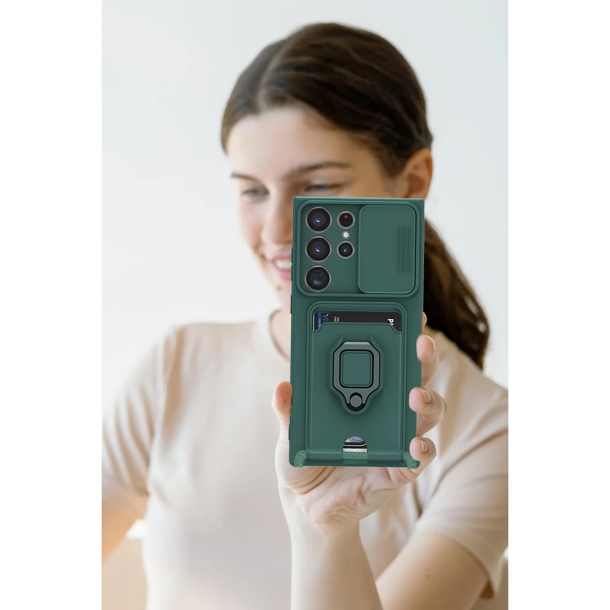 Zuma Kart Bölmeli Kılıf | Galaxy S25 Ultra Kamera Korumalı Silikon Kılıf - Kırmızı