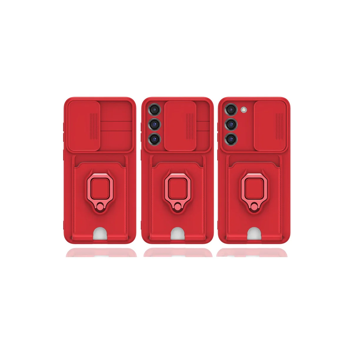 Zuma Kart Bölmeli Silikon Kılıf - Galaxy S25 Plus Pembe (Premium Stand & Kamera Korumalı)