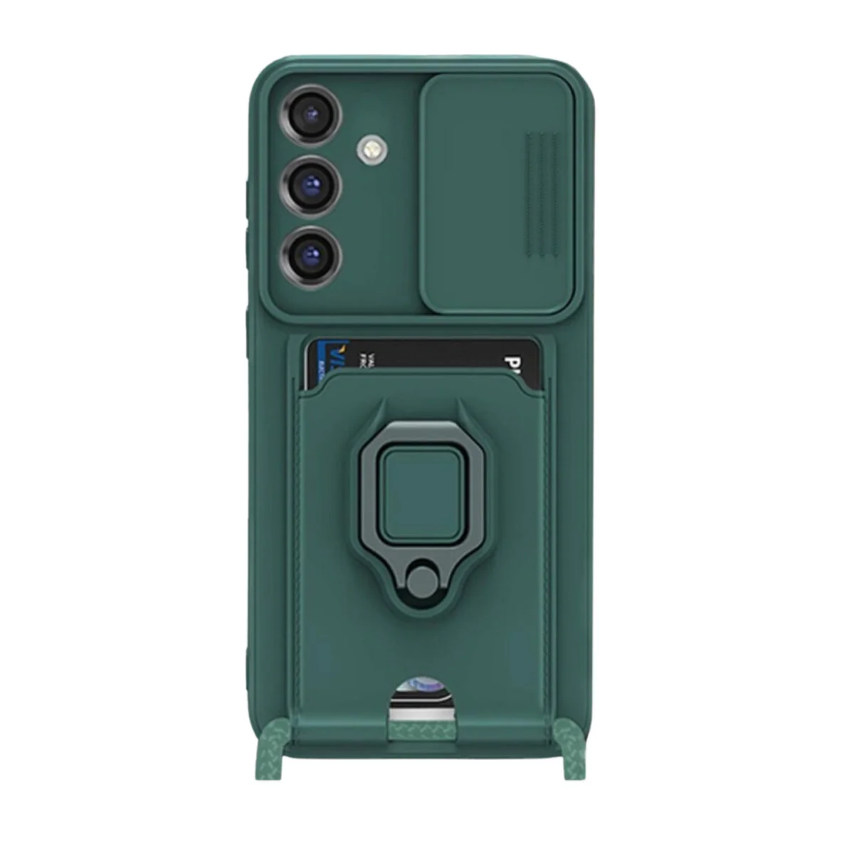 Zuma Kartvizitli Silikon Kılıf - Galaxy S25 Plus Yeşil Standlı Kamera Koruma