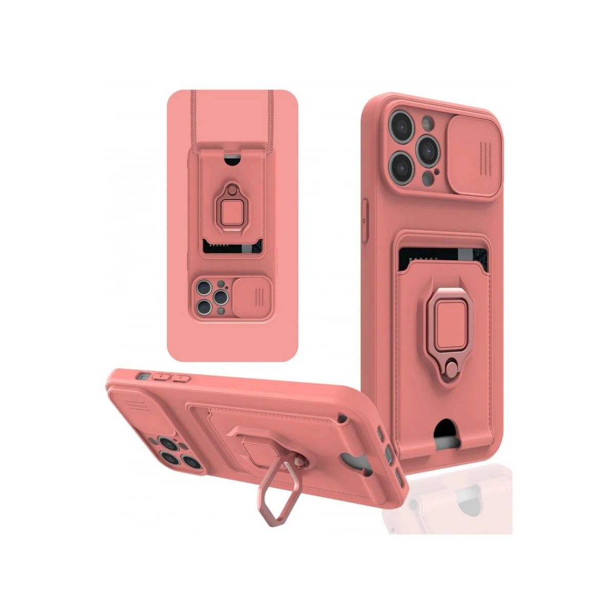 Zuma Kartvizitli Yüzüklü Silikon Kılıf - iPhone 12 Pro Max ile Uyumlu, Kamera Korumalı, Stand Yüzük, Kart Bölmeli Pembe Fiyatı, Yorumları ve Özellikleri