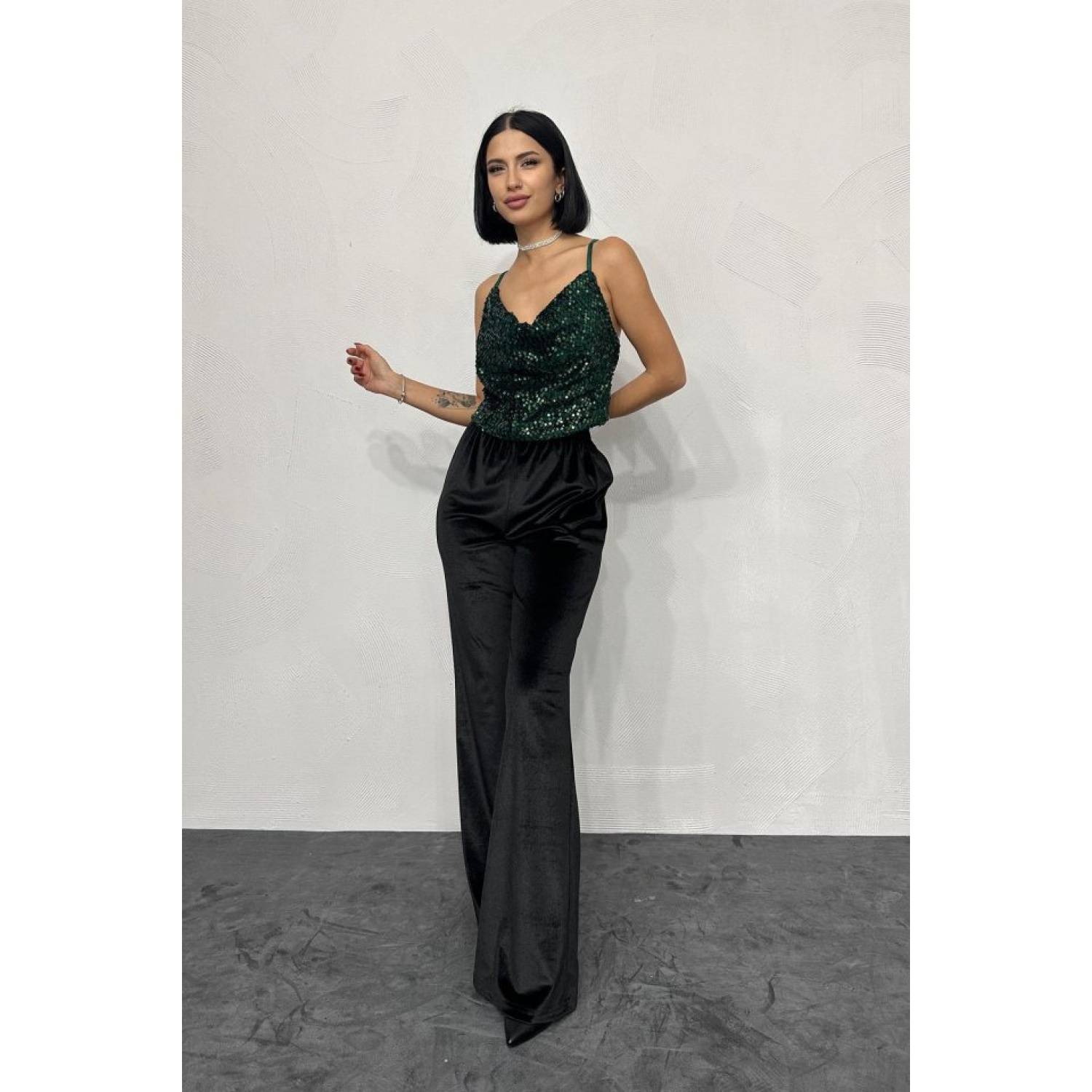 Zümrüt Lucky Life Kadın Askılı Degaje Bluz