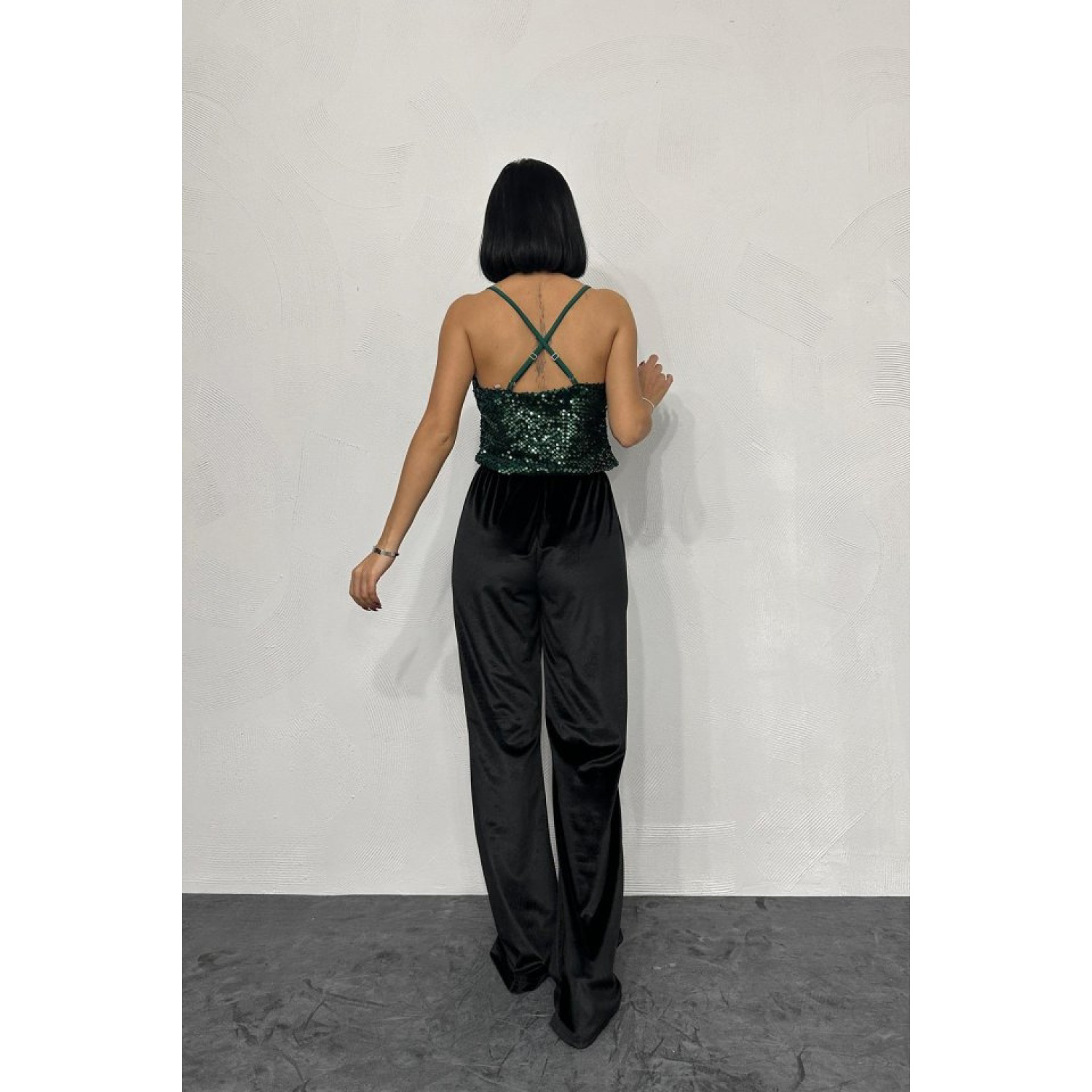 Zümrüt Lucky Life Kadın Askılı Degaje Bluz