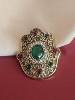 Tükkan Accessories Zümrüt Taş Fatma Ana Eli Otantik Broş-Broş7 Tükkan Accessories Zümrüt Taş Fatma Ana Eli Otantik Broş-Broş7