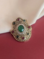 Tükkan Accessories Zümrüt Taş Fatma Ana Eli Otantik Broş-Broş7 Tükkan Accessories Zümrüt Taş Fatma Ana Eli Otantik Broş-Broş7