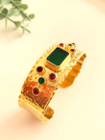 Tükkan Accessories Zümrüt Yakut Doğaltaşli Kalin Altin Kaplama Bilezik-Doğaltaşbil12 Tükkan Accessories Zümrüt Yakut Doğaltaşli Kalin Altin Kaplama Bilezik-Doğaltaşbil12