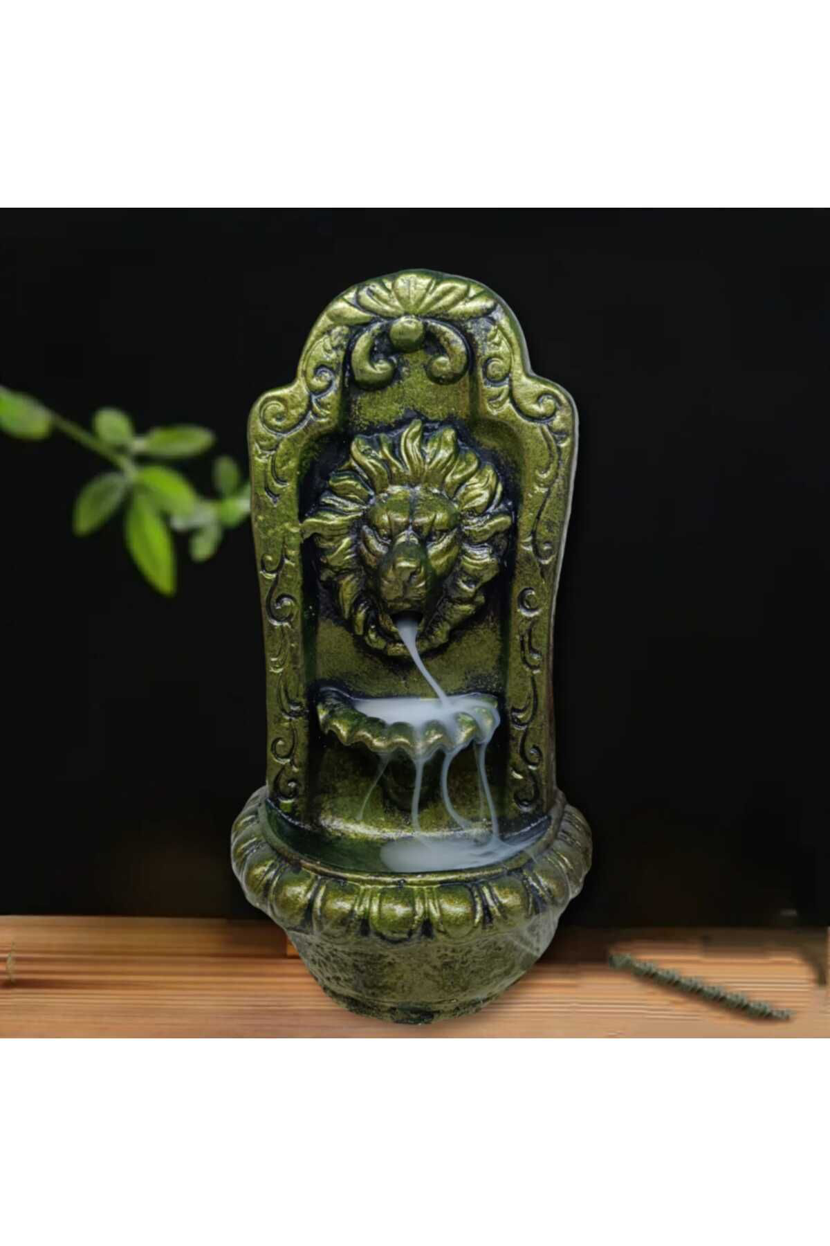 Dodemert Home Zümrüt Yeşili Aslan Kafa Geri Akışlı Beton Tütsülük