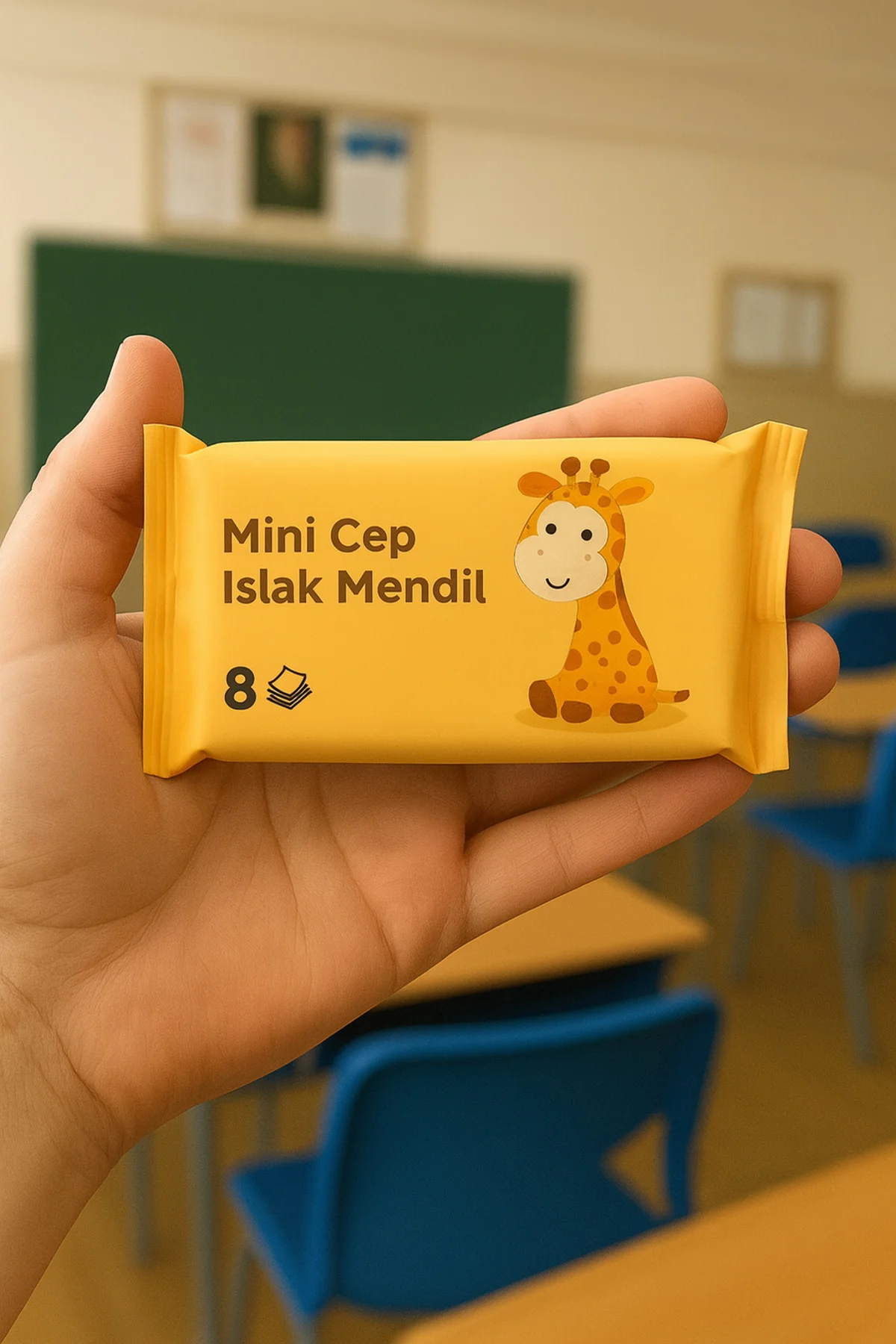 Zürafa Desenli Mini Islak Mendil 1 Adet • 8’li Cep Boy • Çocuklar İçin 🦒✨ Zürafa Desenli Mini Islak Mendil 1 Adet • 8’li Cep Boy • Çocuklar İçin 🦒✨