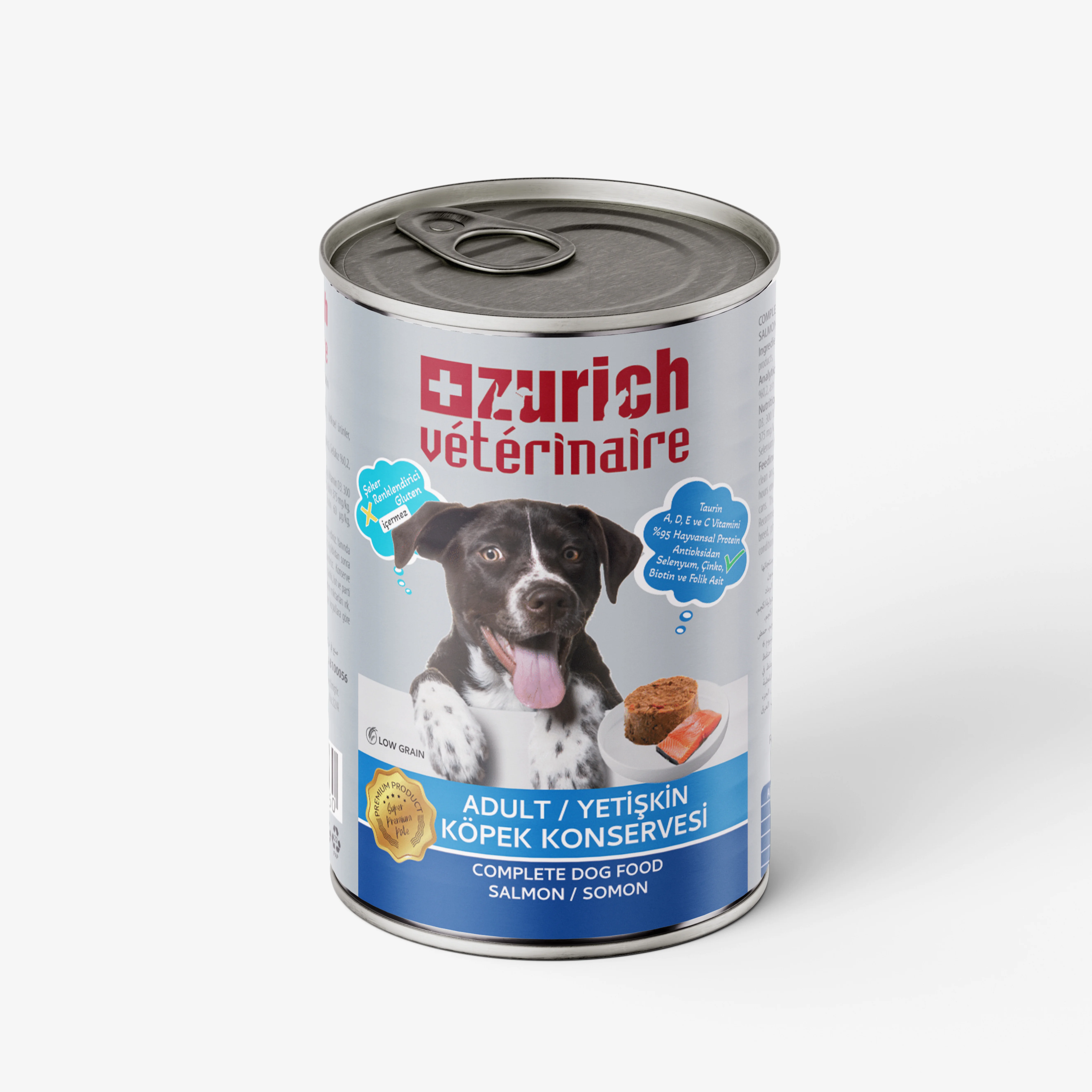 Zurich Veterinaire Pate Somonlu Yetişkin Köpek Konservesi 415 gr