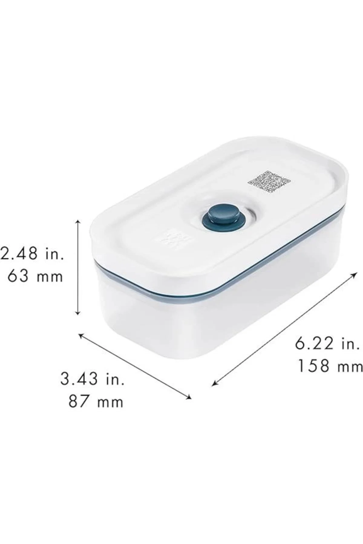 Zwilling Fresh & Save Vakumlu Saklama Kabı, S, Plastik, Yari Şeffaf-Akdeniz Mavisi 3lü paket