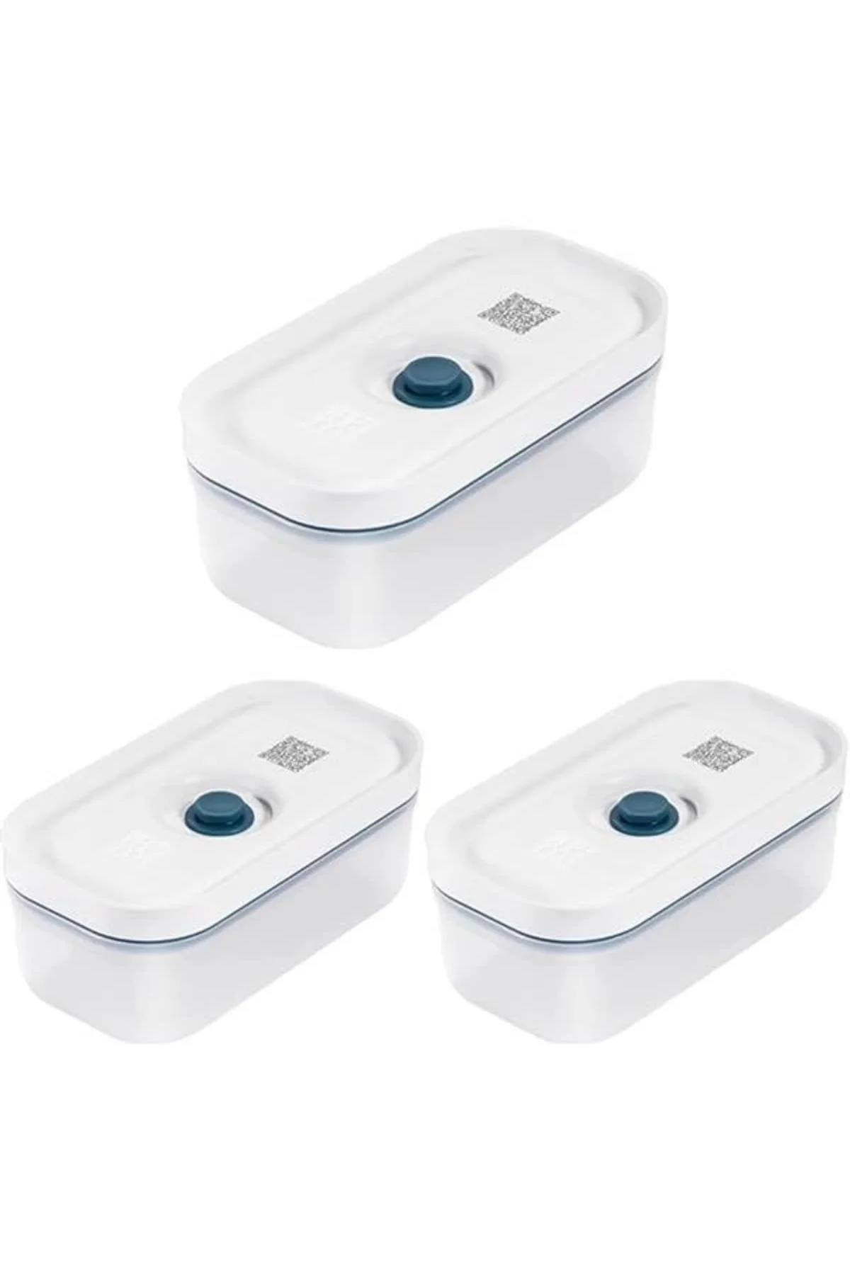 Zwilling Fresh & Save Vakumlu Saklama Kabı, S, Plastik, Yari Şeffaf-Akdeniz Mavisi 3lü paket